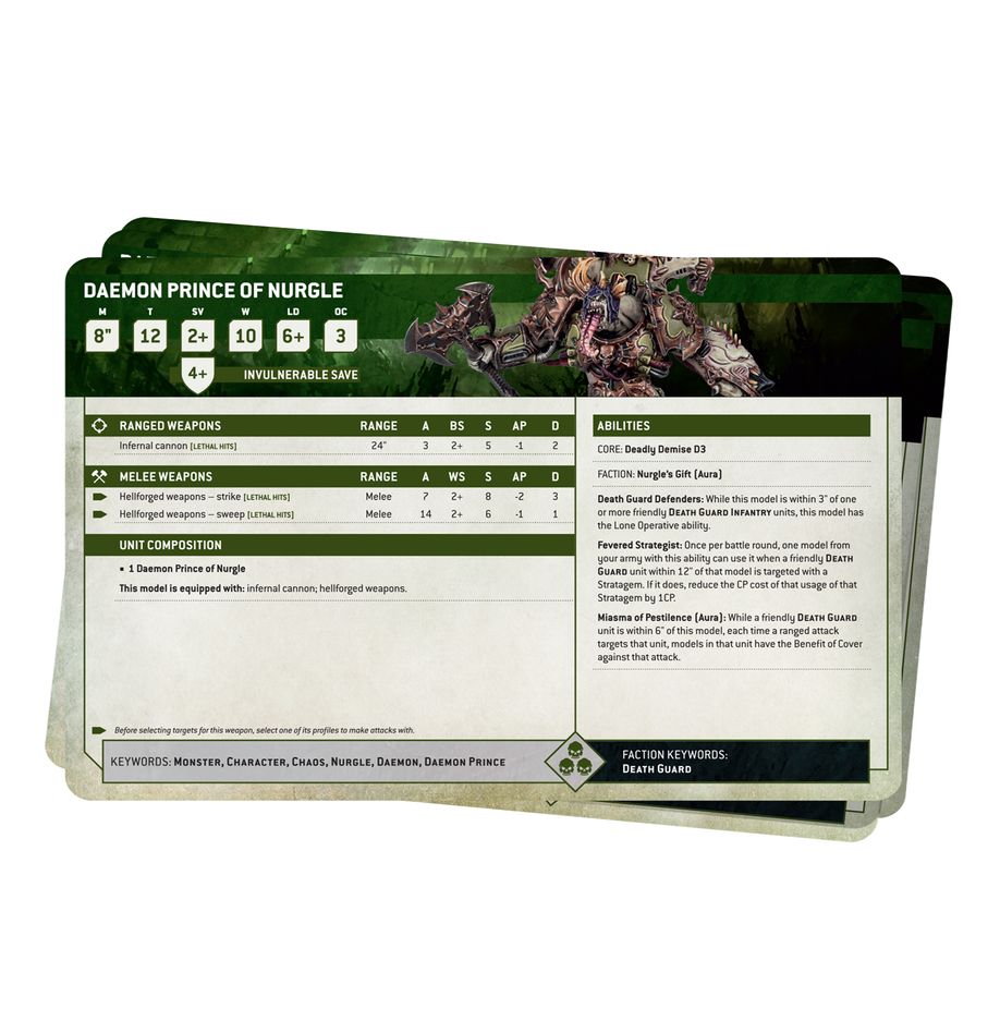 Warhammer 40K Datasheet Cards: Death Guard
